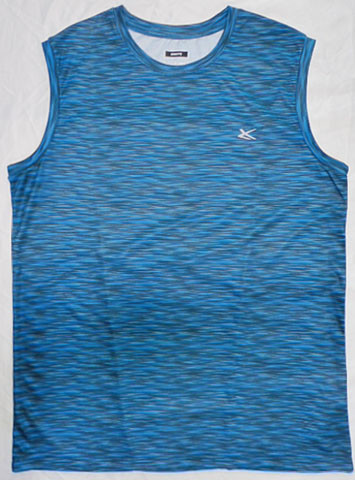 Blue Lightweight Double Needle Mens Sleeveless Tank Top Casual