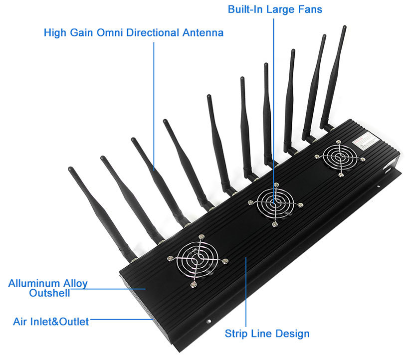 Cellular Signal Portable Cellphone Jammer Blocker 433MHz Customized