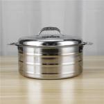 2L Double Wall Kitchen Soup Pots Stainless Steel 410 Food Keep Warm Pot