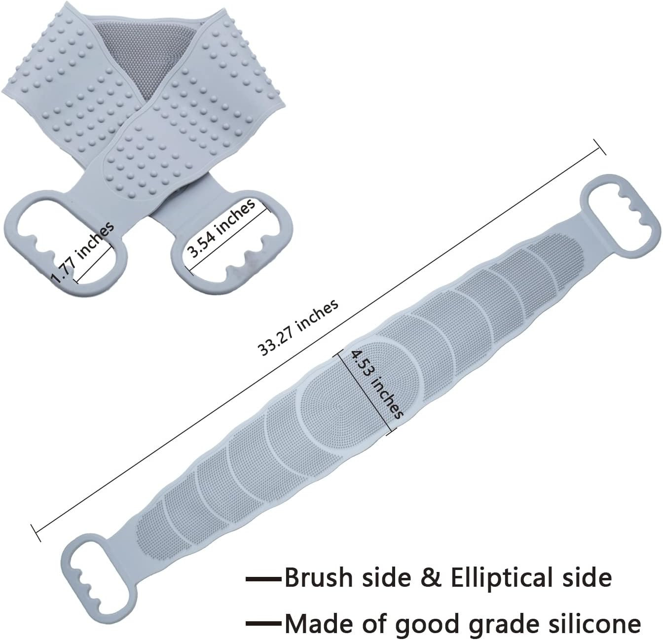 Practical Harmless Silicone Back Scrubber , Reusable Silicone Body Bath Brush