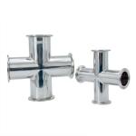Forged SS304 316 Sanitary Stainless Steel 4 Way Cross Pipe Fitting Polished End