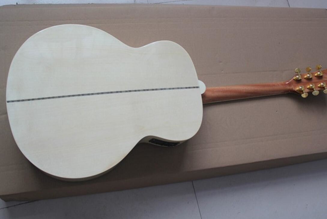 2018 Bleached G200 acoustic guitar / GB GB200 electric acoustic guitar / Chibson white maple G200 acoustic guitar