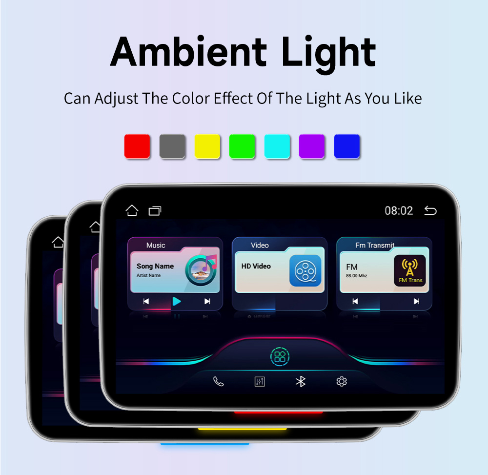 IPS Android Tablet Touch Screen Car Rear Seat Player Online Video Play Store AUX Port