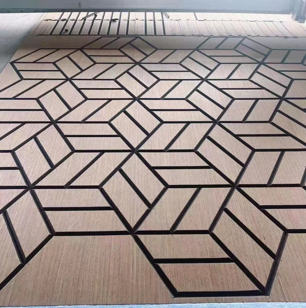 Wall Decoration Wood Veneer Acoustic Panels WPET Hexagon Slat Acoustic Wall Panel