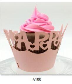 Quality baby pink Paper Cupcake Wrappers for Birthday Party wholesale