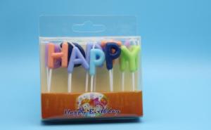 Quality Colored English Letter Birthday Candles , Individual Letter Candles Odorless wholesale