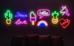 Love Heart Wall Hanging Decor LED Neon Sign Light Wedding Christmas Party Home
