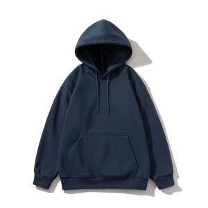 Quality FODARLLOY Fashion Vintage Hoodie OEM Streetwear Essentials Oversize Unisex Pull Coat Men's Hoodies Pullover Dark Blue wholesale
