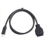 20P Female USB 3.0 Type-C to IDC Adapter Cable Internal Resistor Black PVC Wire