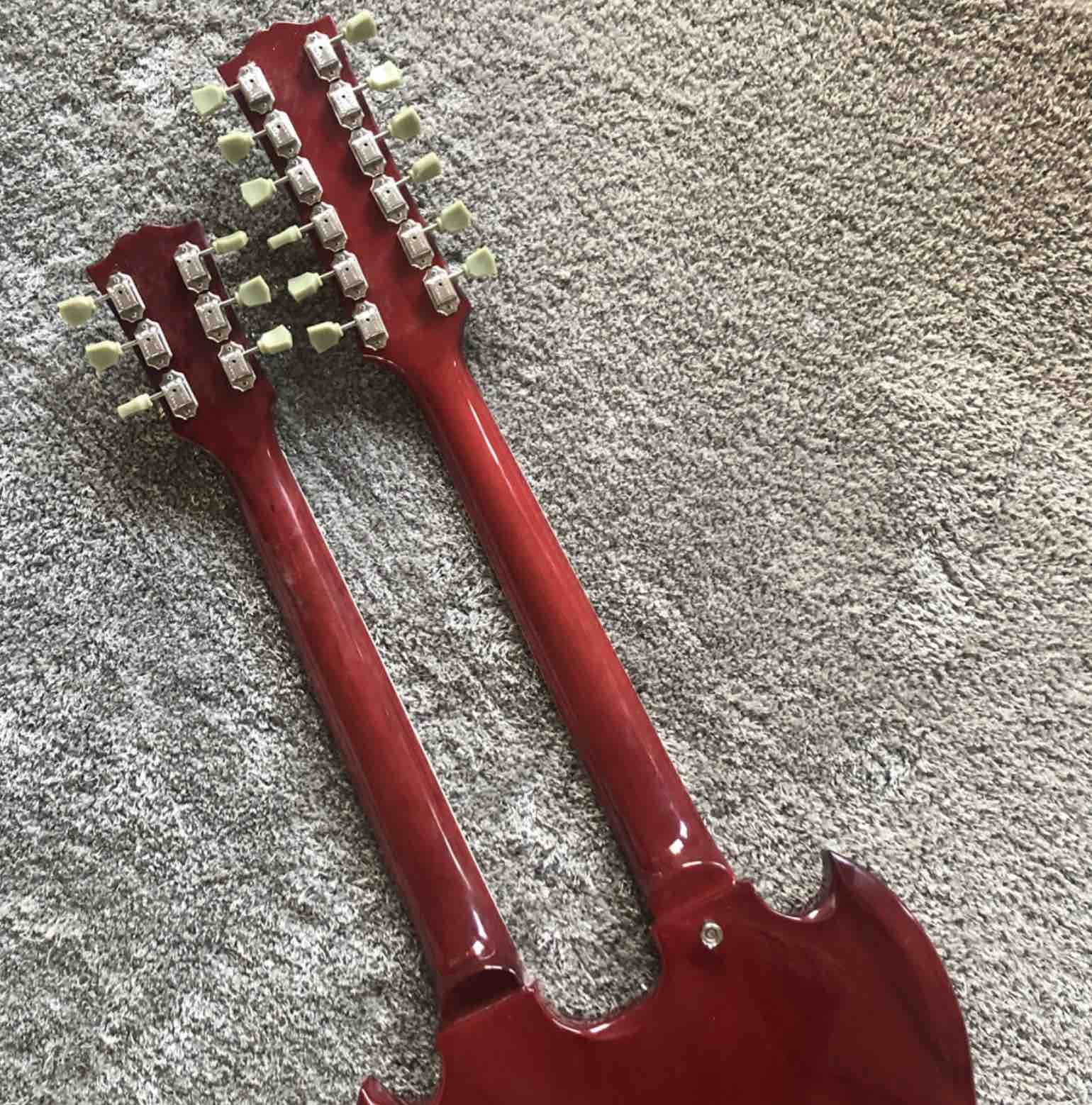 Custom high quality 12 string+6 string double head electric guitar Wine red SG guitar 100% original pictures
