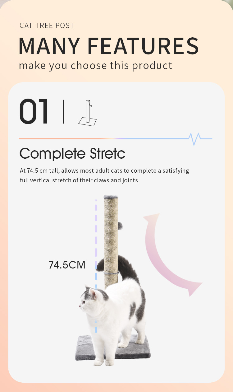 Sustainable Cat Scratcher Ball Sisal Cat Climbing Tree Cat Scratch Post with Room Space Selection Support Eco-friendly