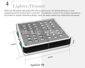 Quality 2016 best selling 200w Apollo 4 Hydroponic Led Grow Lights with 3 Full Year Warranty wholesale