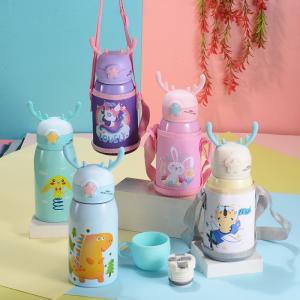 Quality OEM/ODM Acceptable 500ml/16oz Kids Water Bottle With Straw Thermos BPA Free Vacuum Insulated Leak-Proof Perfect For Girls/Boys Sports wholesale