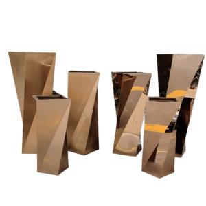 Quality Outdoor garden mirror metal pots and custom spiral planters wholesale