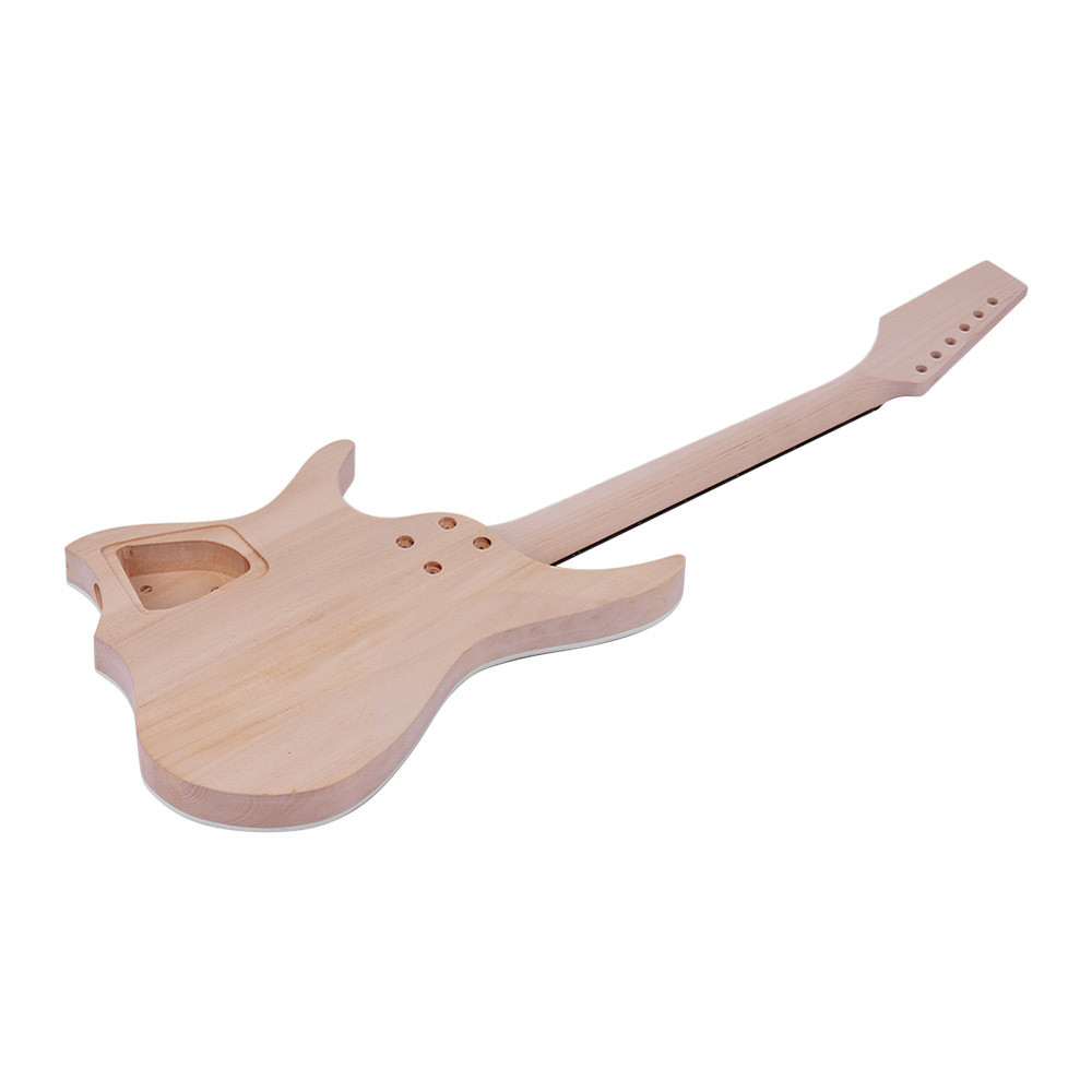 Unfinished DIY Electric Guitar Kit Basswood Body Maple Guitar Neck Rosewood Fingerboard
