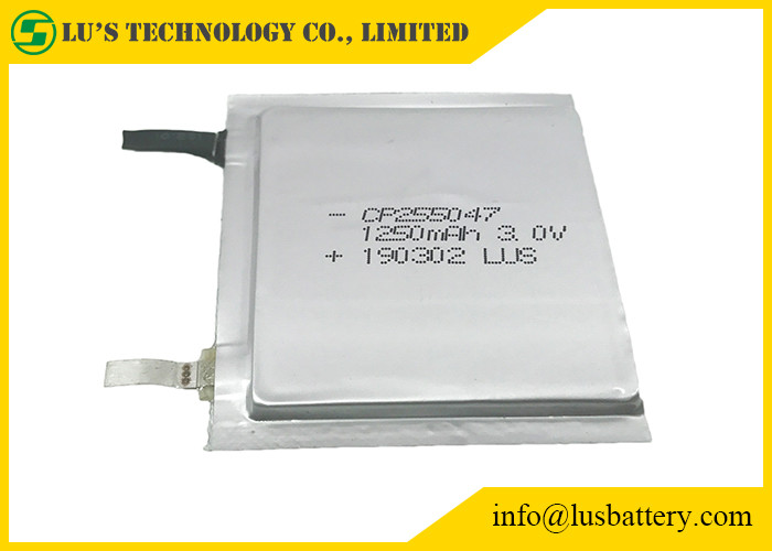 Lithium Battery CP255047 Disposable Thin Cell 3.0v 1250mAh lithium ion battery