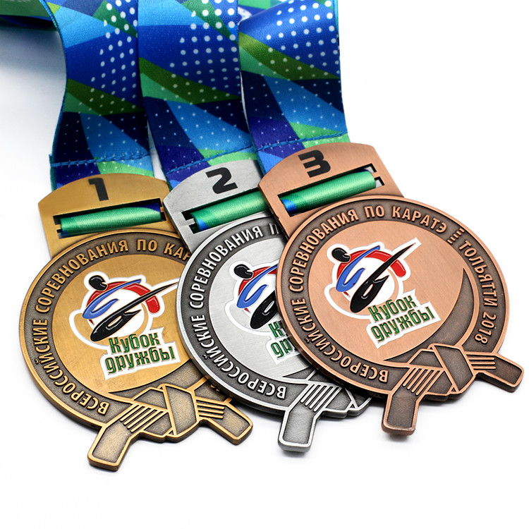 Wholesale Custom Medal Logo Medallion Soft Enamel Gold Silver Marathon Running Custom Metal Sport Medal