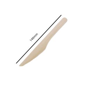Quality 140mm Disposable Wooden Utensils Knives And Forks Canteen Supplies wholesale