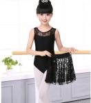 New Children Latin Dance Dress Long Sleeve Lace Sequin Kids Latin Dresses Girls