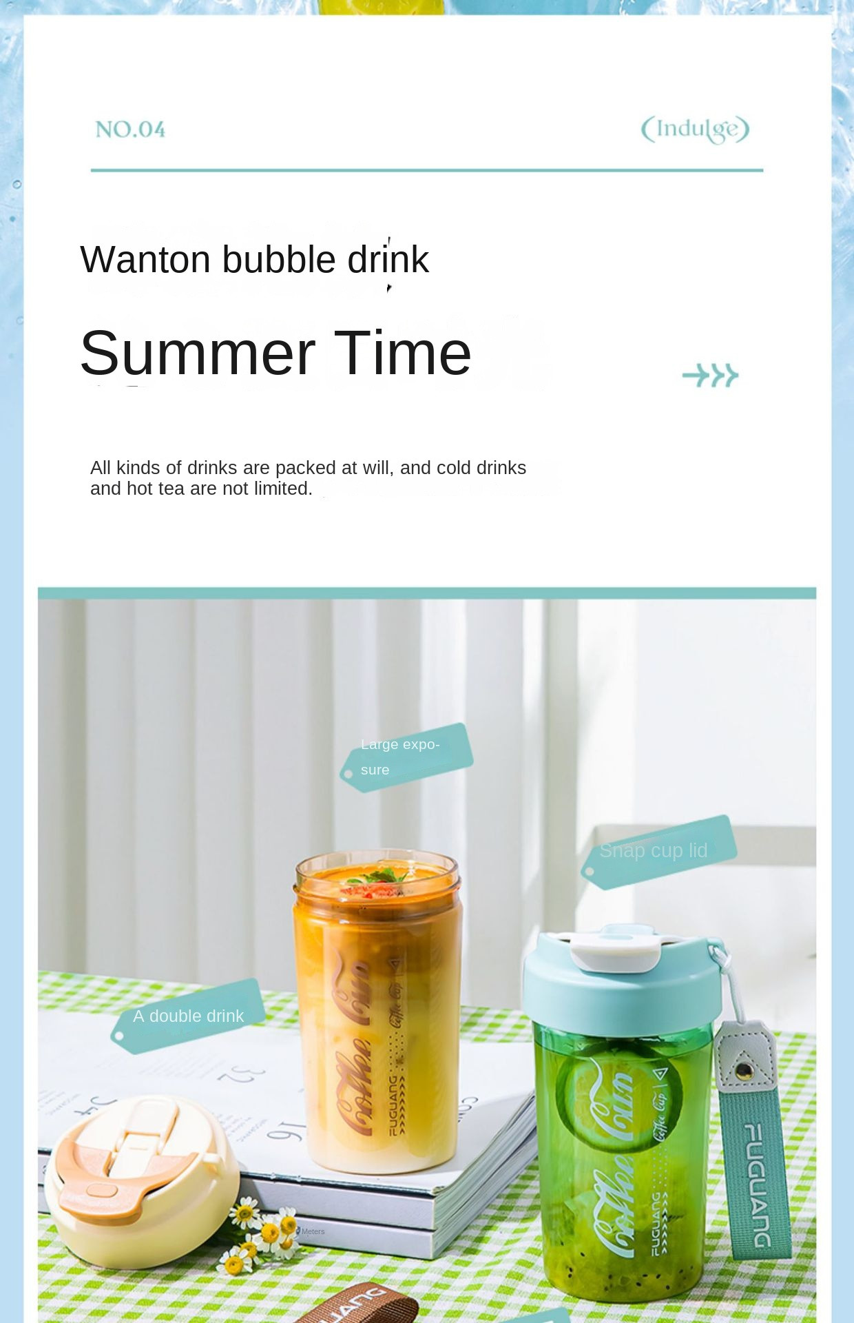 Leakproof 550ml Tritan Bpa Free Water Bottle Safe Creative High Appearance Summer Single Wall Coffee Mug Bottle Multifunctional Use With Customized