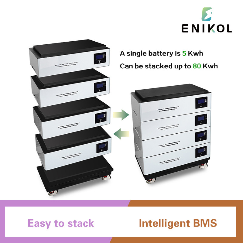 High Capacity Stackable 48V Solar Battery 51.2v 100ah Lifepo4 Lithium Battery