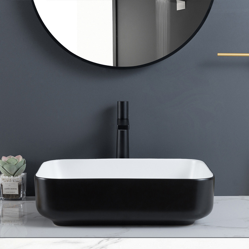 High-Gloss Finish Rectangular Wash Basin Price Durability Custom Vessel Sinks