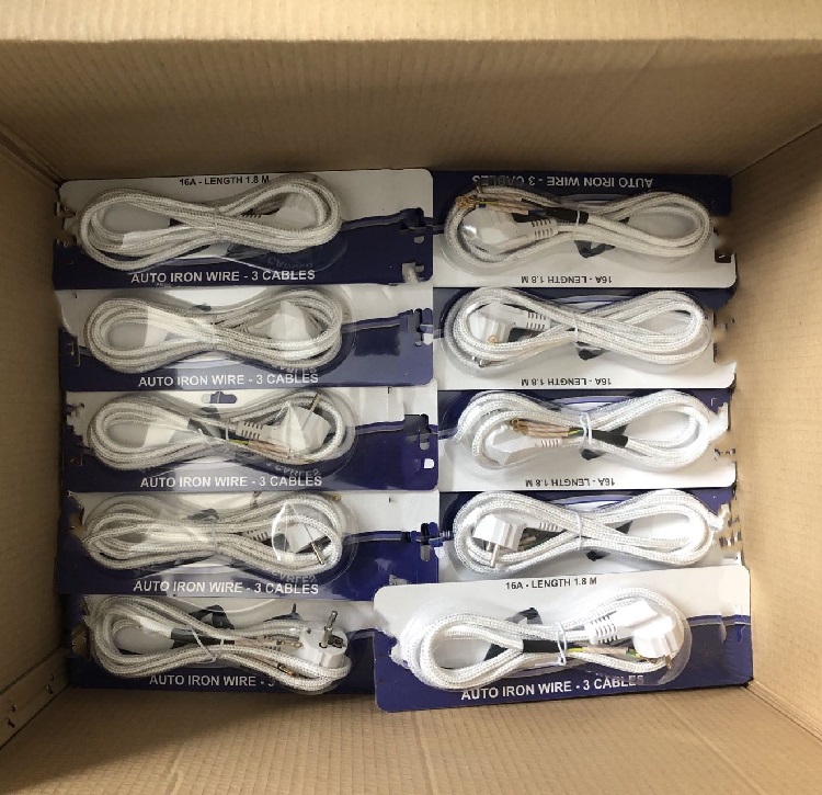 Indonesia Market Rice Cooker Power Cord with 16A Rated Current Cotton Braided AC Extension Cord and Customized Support