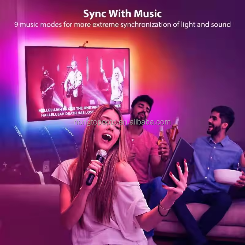 LED Type Smd5050 Led Chip Atmosphere 16.4ft LED Strip Sync to Screen Music for Google TV