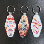 Single Sided Printing Sublimation Motel Keychain Acrylic Sublimation Keychain