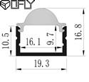 Quality Acrylic Cover Aluminum LED Light Strip Housings Profile UV Resistant Surface Mounted 19.3*16.8mm wholesale