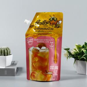 Quality Custom Biodegradable Plastic Aluminum Foil Spout Pouch Straw Fruits Juice Pouch Bag wholesale