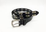 3.2cm Width Studded Punk Belts , Genuine Leather Flat Studded Belt For Guys