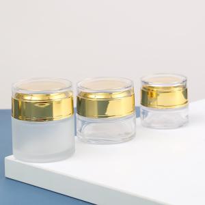 Quality Logo/Graphic Design Label Clear Frosted Cream Jar Sealed Glass Jar for Cosmetics Sample 15g 30g 50g wholesale
