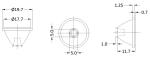 93% Transmittance Φ19.7mm Size XML 5050LEDs Water Resistance Precision lighting