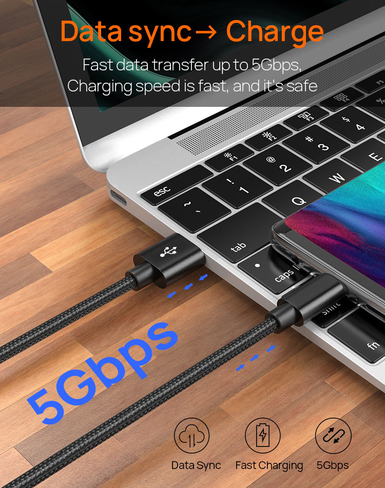 Focuses OD 4.0mm USB 3.0 Charging Cable ODM USB Type C To Type C Cable