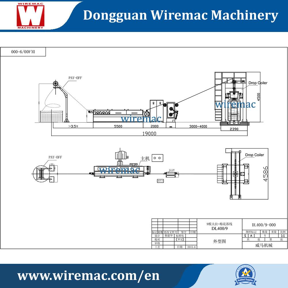 3 Phase 1200m/Min Copper Wire Drawing Machine , 11 Dies RBD Drawing Equipment
