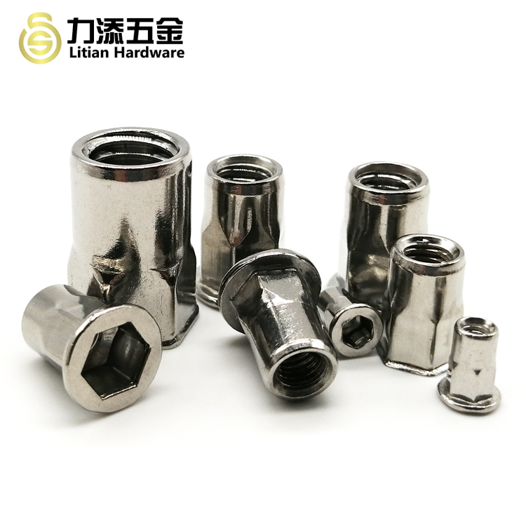 Cold Galvanized Blind Rivet Nuts , Flat Head Rivet Nut M8 M10
