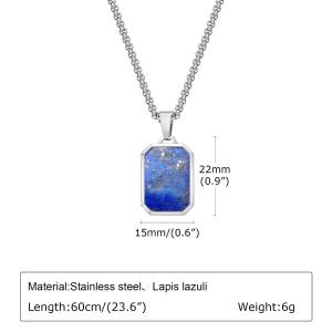 Quality Stylish Lapis Lazuli and Stainless Steel Pendant for Unisex Wedding Occasion wholesale