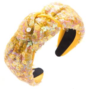 Quality Glitter knotted wide headband Bling Hair Band wholesale