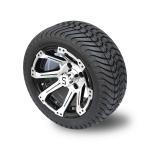 Black Aluminum 12 Inch Golf Cart Wheels And Tires 215 35 12 With 8 Spokes