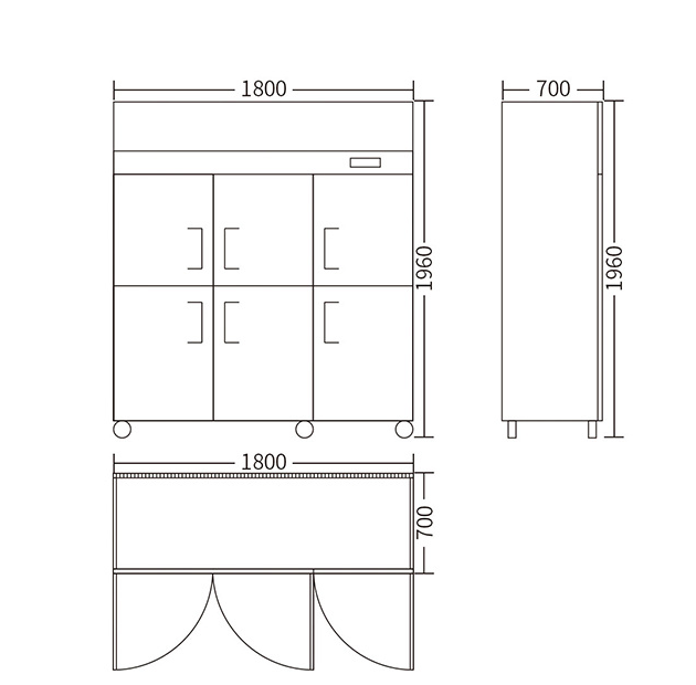 Commercial Vertical Freezer for Kitchen Cooling Large-Capacity Stainless Steel