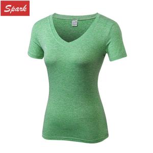 Quality Ladies Boat Neck Solid Color Soft Light Sweat Front Knot Sport T-Shirt wholesale