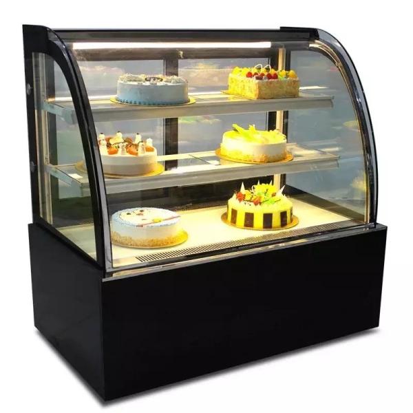 Cheap Marble Base Curved Glass Bread Cake Display Freezer for sale