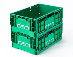 Quality Space-Saving Plastic Attached Lid Turnover Tote Box for Hotel and Restaurant Supplies wholesale