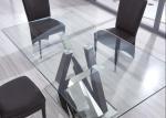 Tempered Glass 150cm Chromed Steel 52kgs Modern Dining Table