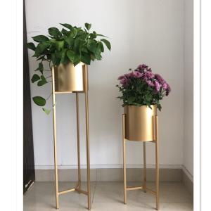 Quality Anti Corrosion Gold Single Tier H75cm Metal Flower Stand wholesale