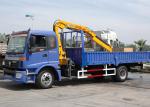 Durable Mobile Folding Truck Articulated Boom Crane , 3200kg Truck Mounted Crane