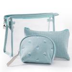 PVC Small Lightweight Toiletry Bag Eco Cosmetic Durable Multi Color Three Piece