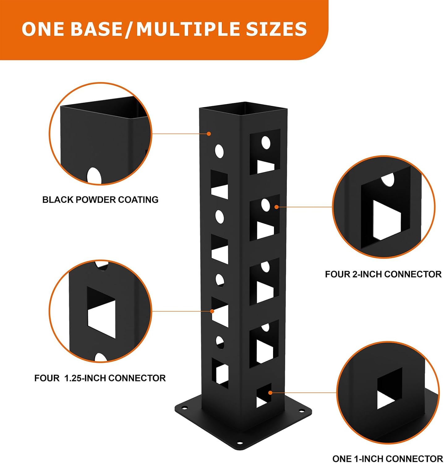 1.25"/2" Hitch Storage Heavy Duty Receiver Garage Hitch Stand Holder Base 9 Hitch Storage Ground Mount