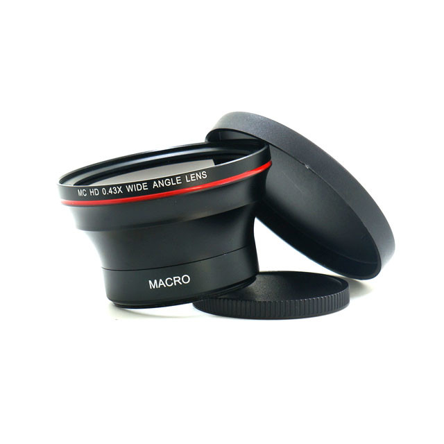 Wide Angle High Definition Camera Lenses Attachable 0.43X With Super Macro